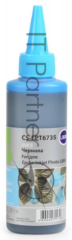 -/ Чернила Cactus CS-EPT6735 T6735 светло-голубой 100мл для Epson L800/L810/L850/L1800