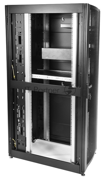 Шкаф серверный ЦМО (ШТК-СП-42.8.12-44АА-9005) напольный 42U 800x1200мм пер.дв.перфор. задн.дв.перфор. 2 бок.пан. направл.под винты 1350кг черный 890мм 173кг 180град. 1950мм IP20 сталь