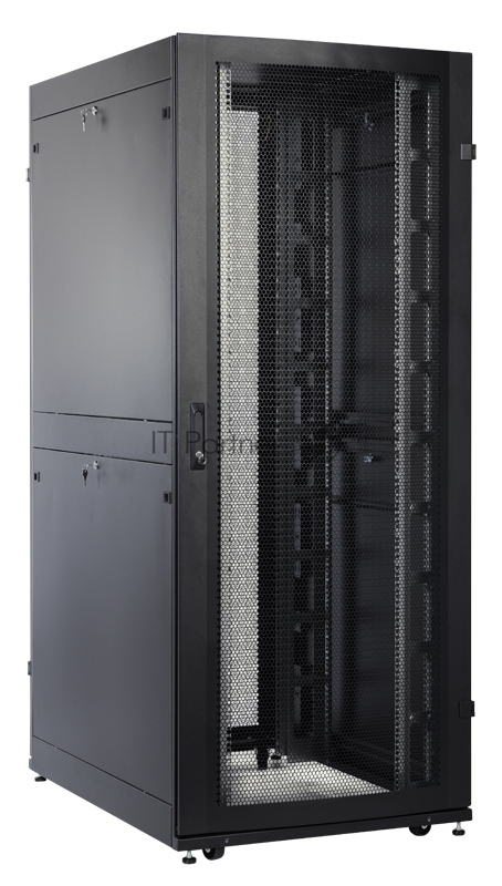 Шкаф серверный ЦМО (ШТК-СП-48.8.10-44АА-9005) напольный 48U 800x1000мм пер.дв.перфор. 4 бок.пан. задн.дв.перфор. 1350кг черный 690мм 161кг 180град. 2215мм