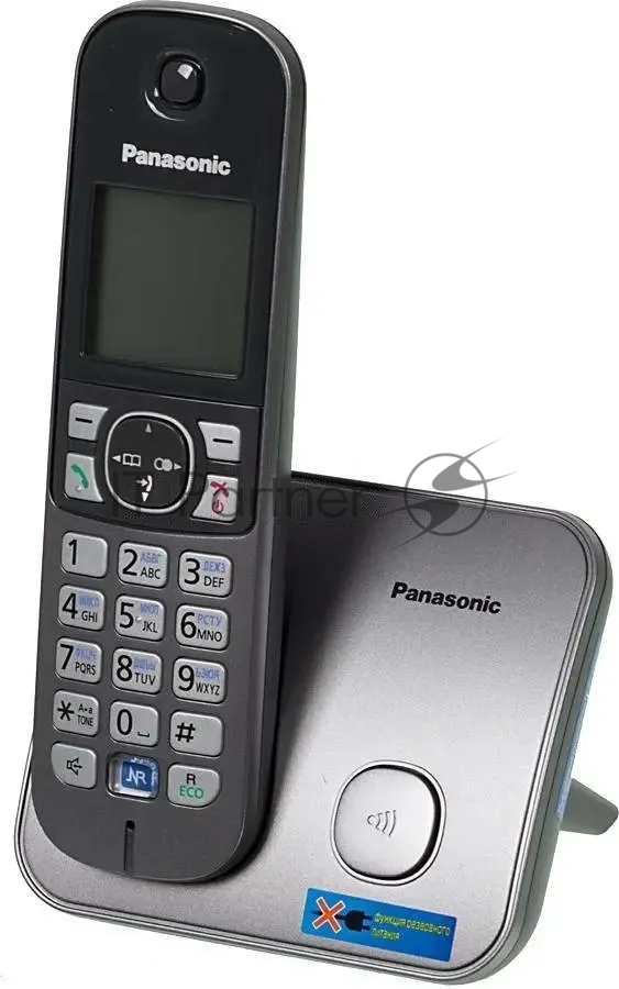 Телефон беспроводной (DECT) Panasonic KX-TG6811RUM (серебристый) Беспроводной DECT,40 мелодий,телефонный справочник 120 зап.