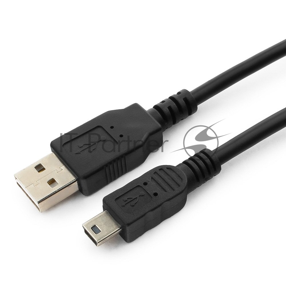 Кабель USB2.0 Cablexpert AM-двухсторонний/MiniUSB, медь, экран, Pro, 0.3м, черный, пакет (CC-5PUSB2D-0.3M)