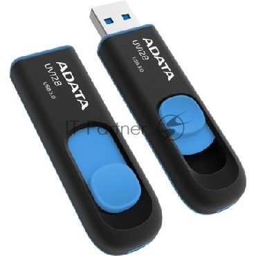 Флешка USB ADATA UV128 (AUV128-64G-RBE), 64Gb, USB 3.0, R/W 100/30, черный/синий