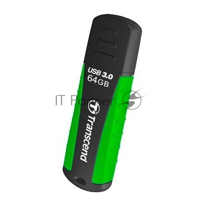 Флешка USB Transcend JetFlash 810 (TS64GJF810), 64Gb, USB 3.0, R/W 100/40, черный/зеленый
