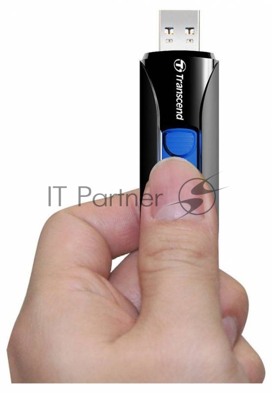 Флешка USB Transcend JetFlash 790 (TS128GJF790K), 128Gb, USB 3.0, R/W 90/40, черный/синий