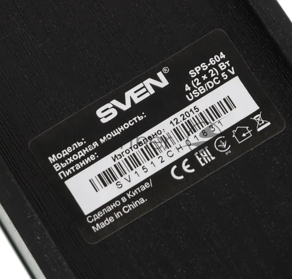 Акустическая система SVEN SPS-604 2.0 черный 4Вт