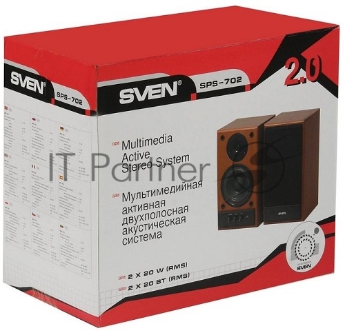 Акустическая система SVEN SPS-702 2.0 коричневый/орех 40Вт