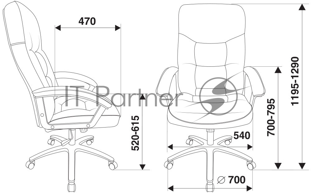 Кресло Бюрократ T-9908AXSN-AB черный, кожа
