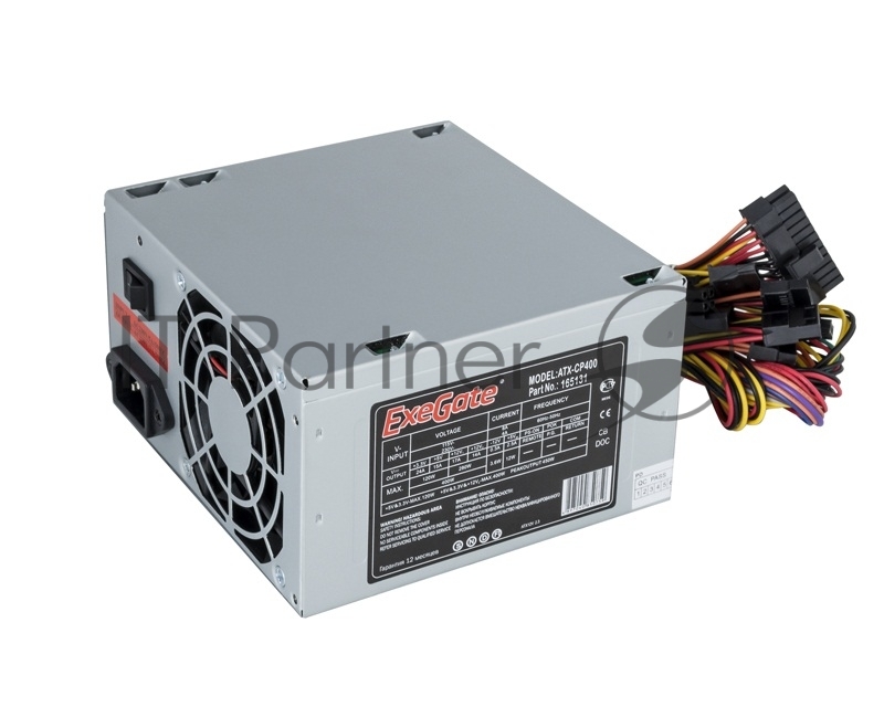 Exegate EX165131RUS Блок питания 400W ATX-CP400 OEM, 8cm fan, 24+4pin, 3*SATA, 1*FDD, 2*IDE