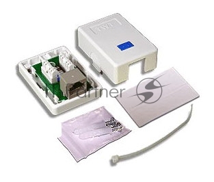Розетка TWT (TWT-SM1-45-WH) настенная 1 порт RJ-45 категории 5е. UTP. белая