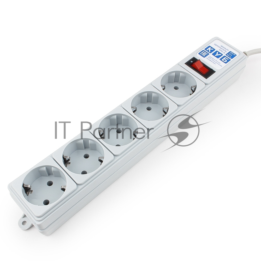 Фильтр-удлинитель Power Cube B 3,0 м 5 розеток (серый) 10А/2,2 кВт