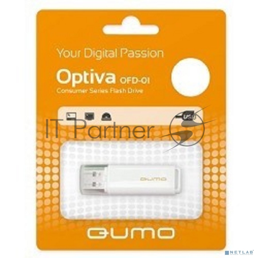 Qumo Optiva <QM16GUD-OP1-White> USB2.0  Flash  Drive  16Gb (RTL)