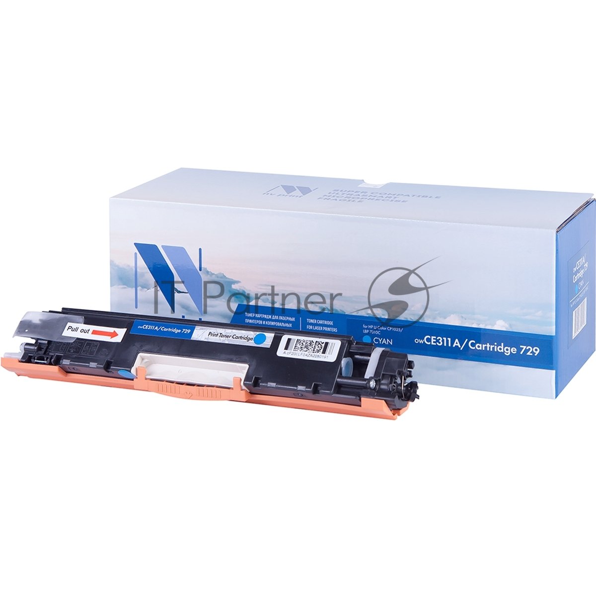 Картридж лазерный NVPrint совместимый HP CE311A/Canon729 Cyan для LJ Color CP1025 (1000k)