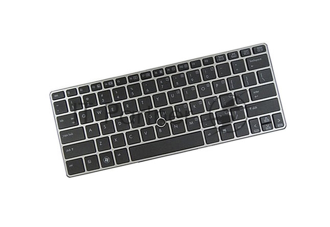 SPS-KEYBOARD W/PT STICK W8 RUSS - Клавиатура для HP Elitebook 2570p с серебристой рамкой (Original)
