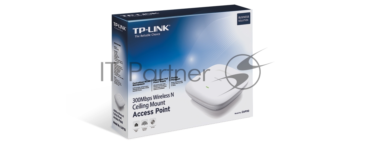 Беспроводная потолочная точка доступа серии N TP-Link SMB EAP110 скорость до 300 Мбит/с