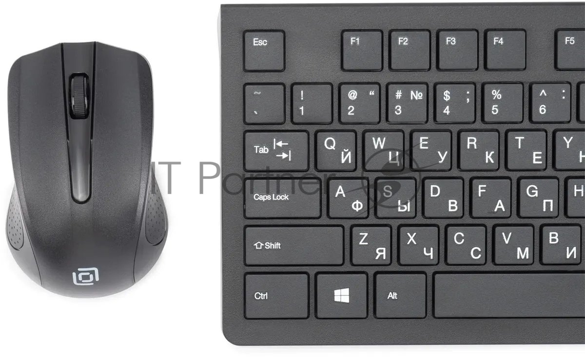 OKLICK Wireless  Keyboard & Optical Mouse <250M> Black (Кл-ра, USB,FM+Мышь 3кн, Roll, USB,  FM)  <997834>