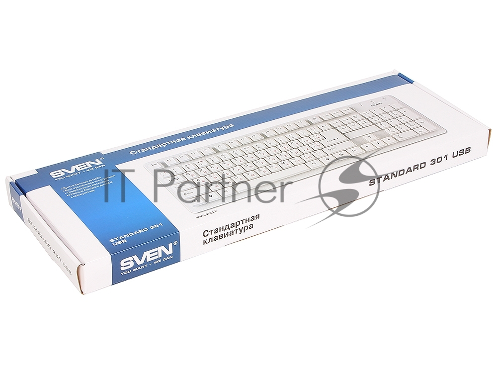 Клавиатура проводная SVEN Standard 301 USB белая