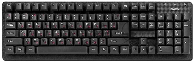 Клавиатура SVEN Standard 301 проводная, USB Type-A, чёрный