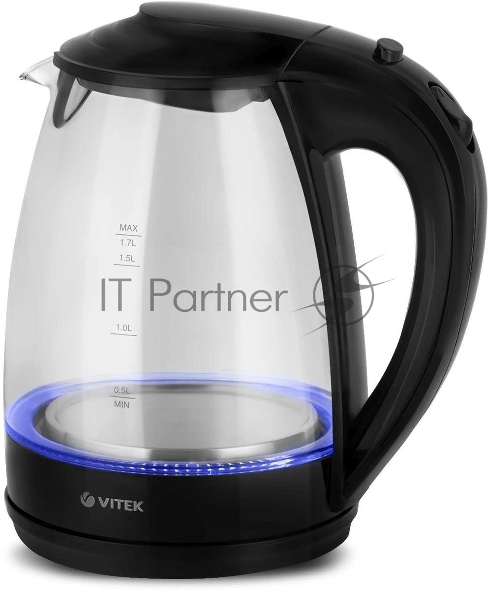 Чайник электрический Vitek VT-1122 TR бесцветное стекло (стекло, 1.7 л, 2200 Вт)