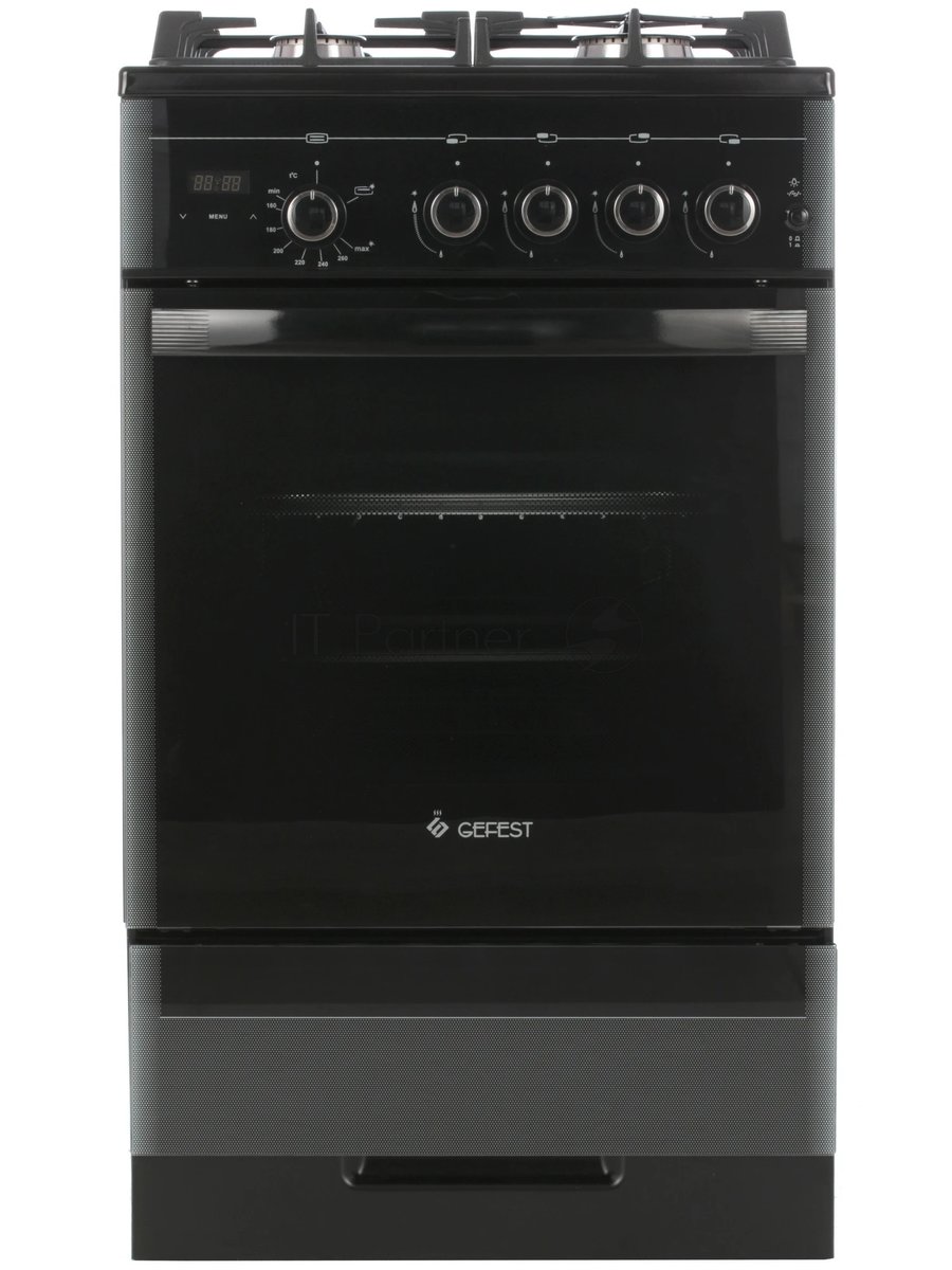 Плита газовая Gefest ПГ 5500-03 0044 черный, конфорок 4 шт, духовка 52 л, 50 см x 85 см x 58.5 см