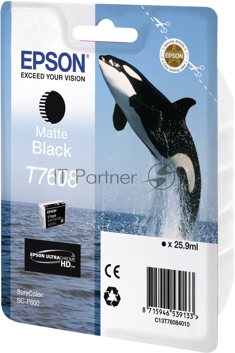 Картридж струйный Epson C13T76084010/C13T76084N10 черный матовый (25.9 мл) для SC-P600