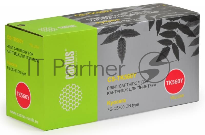 Картридж лазерный Cactus CS-TK560Y TK-560 желтый (10000стр.) для Kyocera FS-C5300DN с чипом