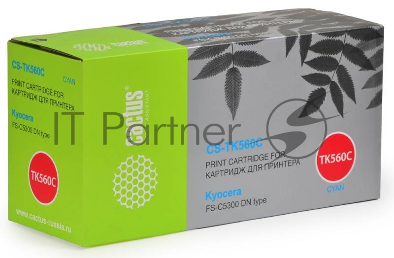 -/ Картридж лазерный Cactus CS-TK560C TK-560 голубой (10000стр.) для Kyocera FS-C5300DN