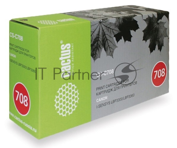 Картридж лазерный Cactus CS-C708 черный (2500 стр.) для Canon i-SENSYS LBP3300/LBP3360