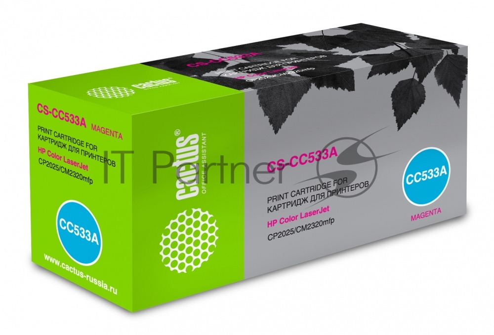 Картридж лазерный Cactus CS-CC533A CC533A пурпурный (2800стр.) для HP Color LaserJet CP2025/CM2320
