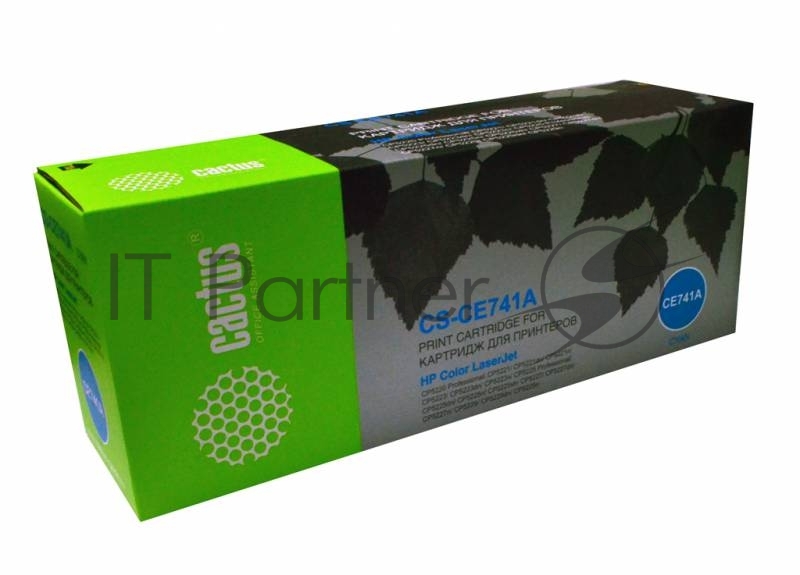 Картридж лазерный Cactus CS-CE741A голубой (7300 стр.) для HP CLJ CP5220/CP5221/CP5223/CP5225/CP5227/CP5229