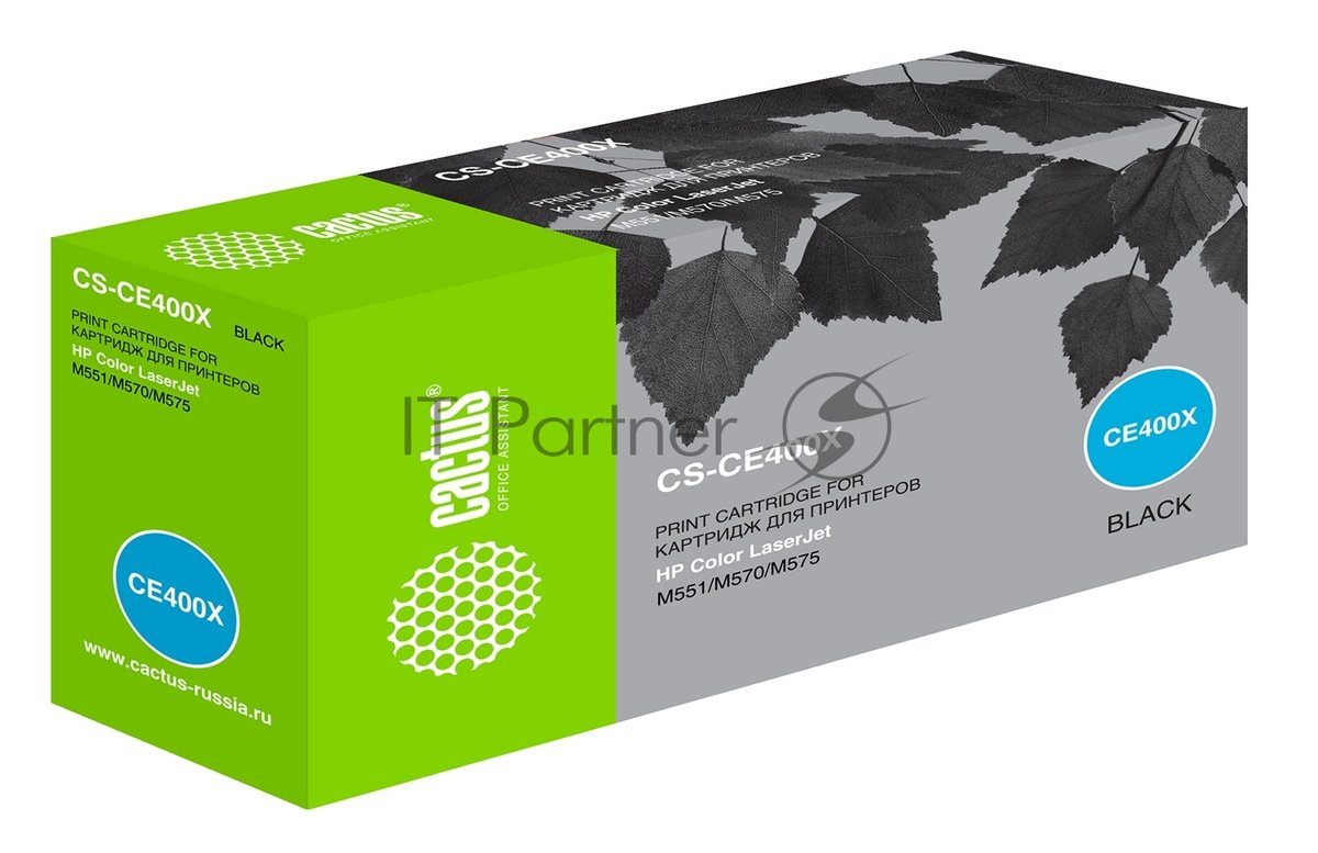 Картридж лазерный Cactus CS-CE400X черный (11000 стр.) для HP CLJ Color M551 series