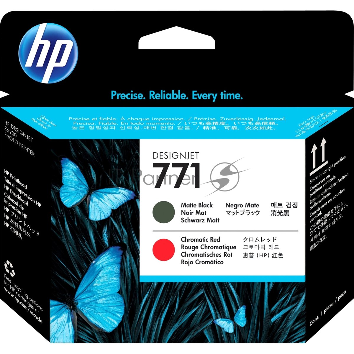 Печатающая головка Печатающая головка HP 771 для DesignJet Z6200/Z6600/Z6800, черная матовая/хроматическая красная