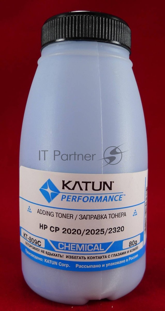 Тонер для картриджей CC531A/CE411A Cyan, химический (фл. 80г) Katun фас.Россия