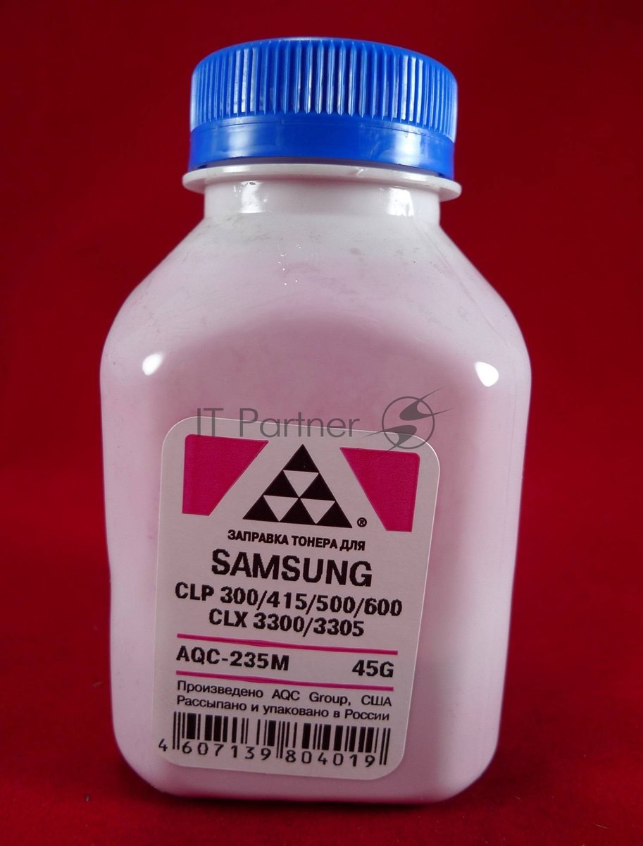 Тонер Samsung CLP 300/315/320/325/360/415/500/510/600/610/660/CLX3300/3305 Magenta, (фл.45г.) AQC фас. Россия