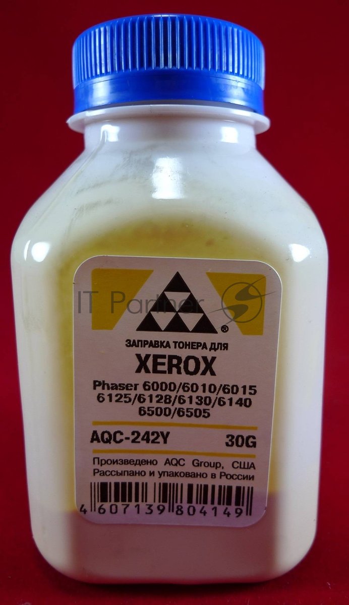 Тонер Xerox Phaser 6000/6010/6015/6125/6128/6130/6140/6500/6505 Yellow, (фл.30г.) AQC фас. России