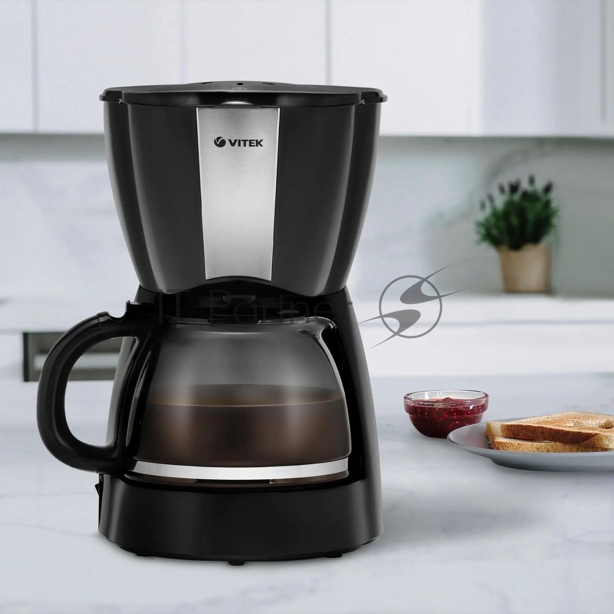 Кофеварка капельная Vitek VT-1503 черный, исп. кофе - молотый, 1.2 л, 900 Вт.