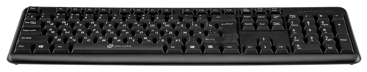 Клавиатура проводная Oklick 180M, PS/2, черный