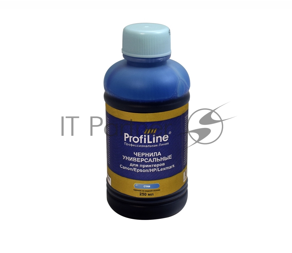 Чернила ProfiLine Premium для принтеров Canon/Epson/HP/Lexmark Cyan 250 мл водн