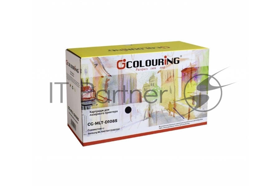 Картридж лазерный Colouring CG-MLT-D108S черный с чипом (1500 стр.) для принтеров Samsung ML-1640/1641/1645/2240/2241