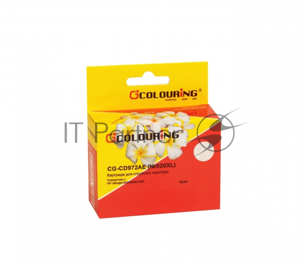 Картридж струйный Colouring CG-CD972AE №920XL Cyan водный для принтеров HP officejet 6000/6500/7000