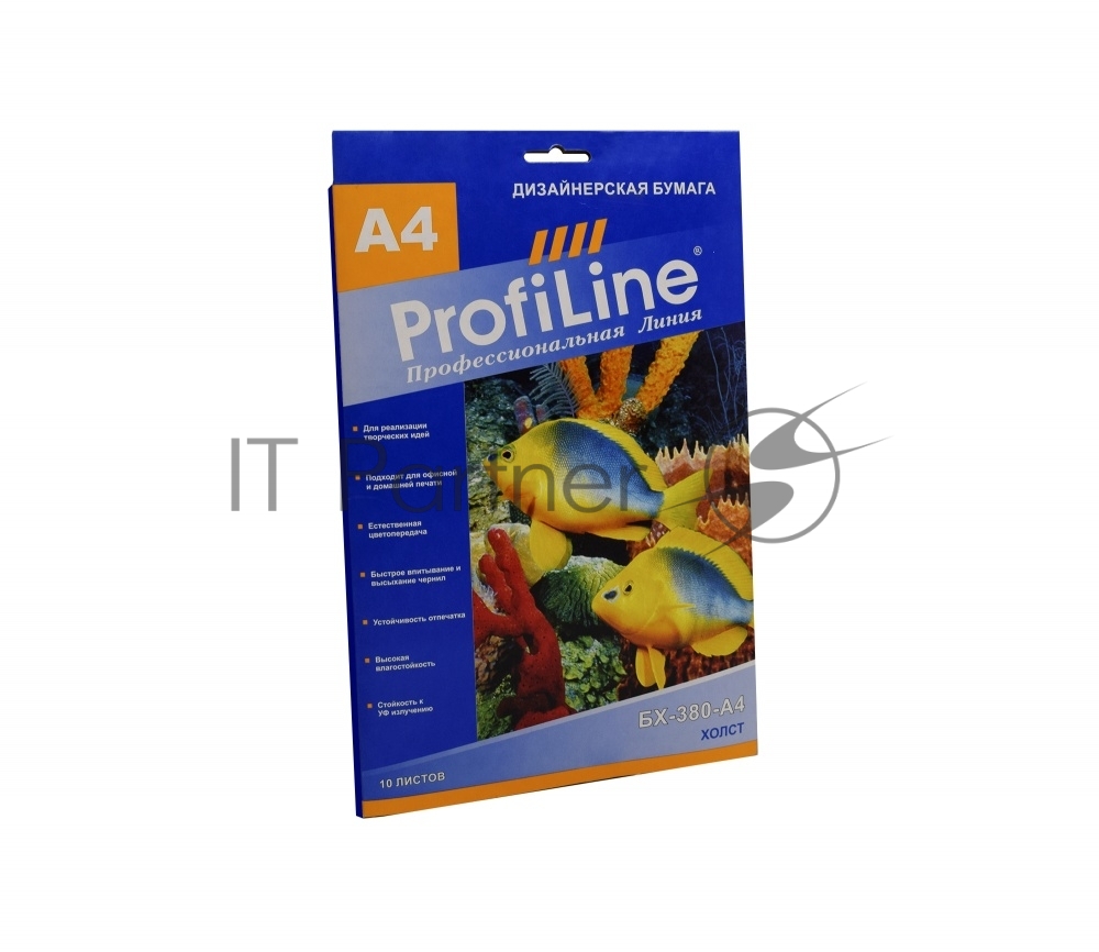 БХ-380-А4-10 ХОЛСТ на основе хлопка ProfiLine 380г/м2, А4, 10л, 1440 dpi