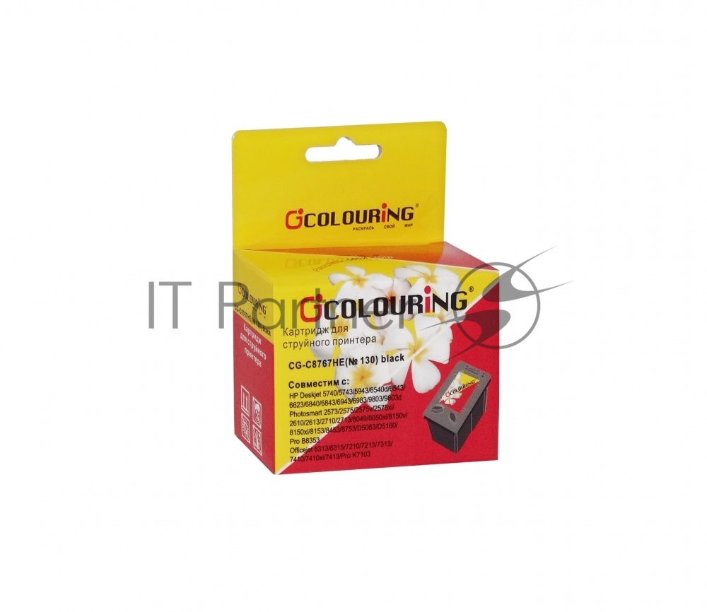 Картридж струйный Colouring CG-C8767HE №130 Black, пигментный, для HP