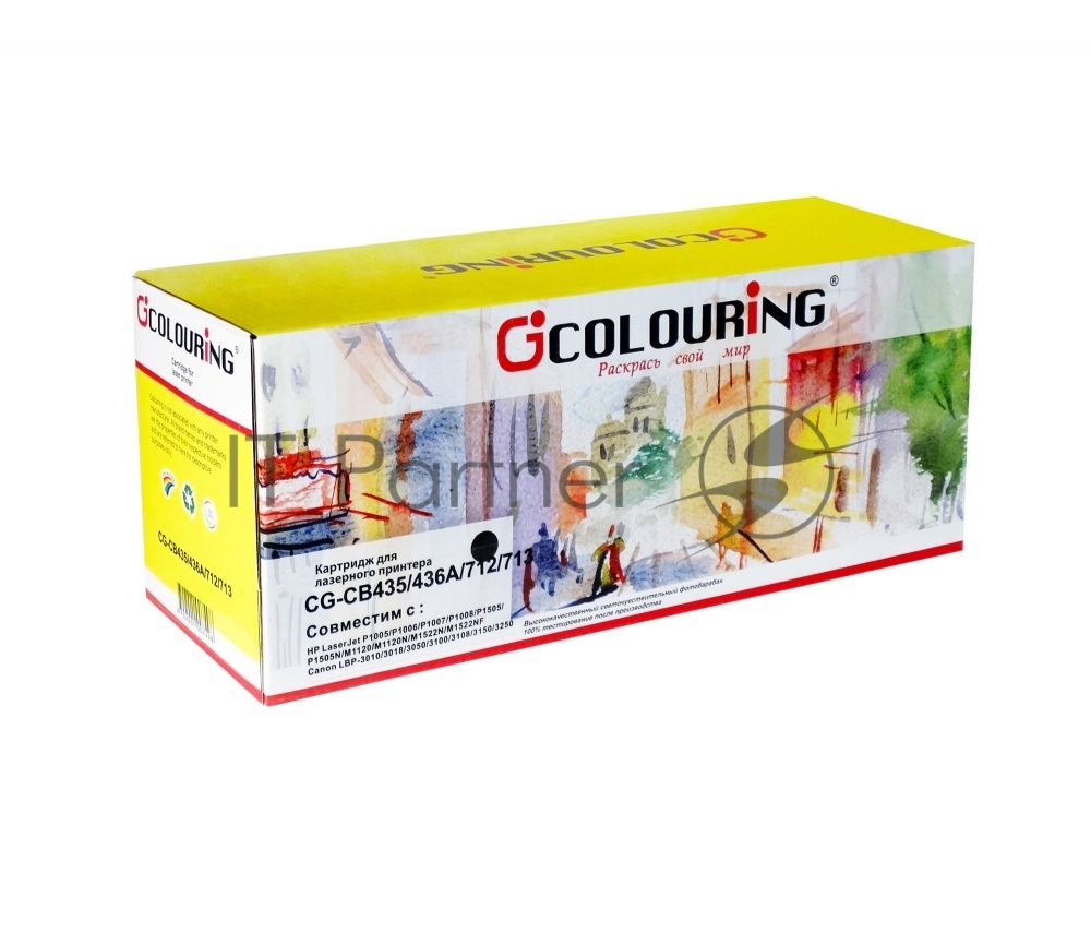 Картридж лазерный Colouring CG-CB435/436A/712/713 черный (2000 стр.) для принтеров HP LJ P1005/P1006/P1007/P1008/P1505/P1505N/M1120/M1120N/M1522N/M1522NF Canon LBP-3010/3018/3050/3100/3108/3150/3250