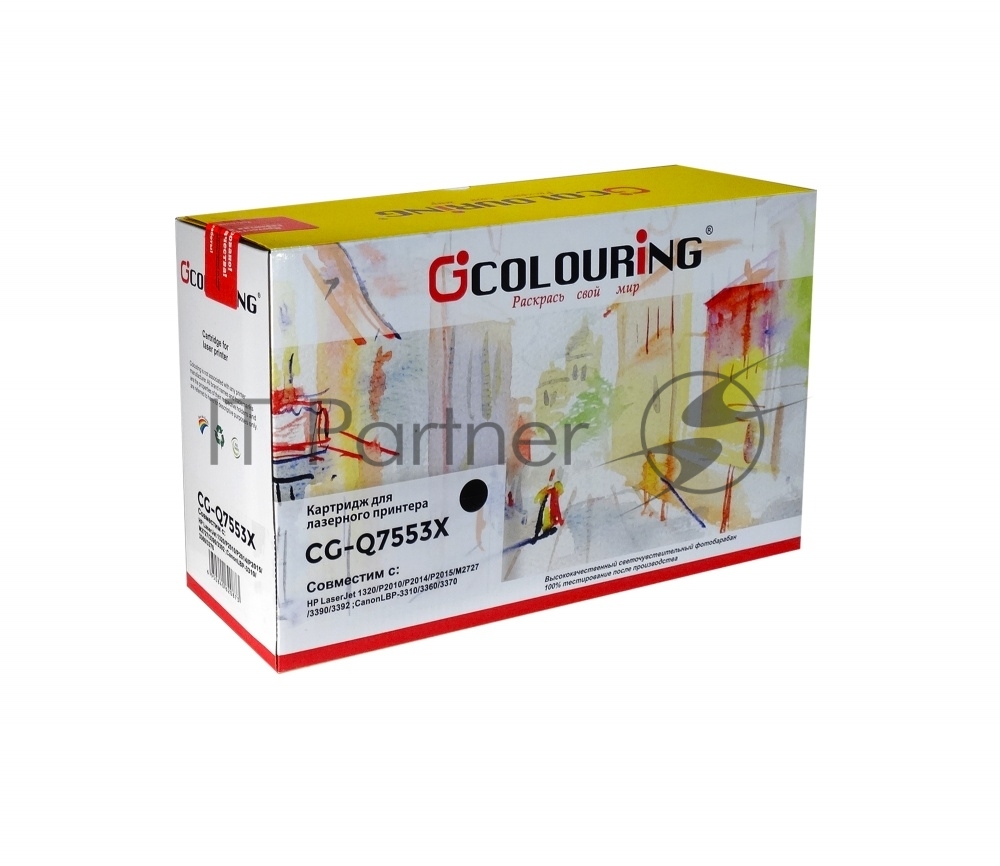 Картридж лазерный Colouring CG-Q7553X/715 черный (7000 стр.) для HP LJ P2010/P2014/P2015/2015d/2015n/M2727/M2727nf/M2727nfs/Canon LBP-3310/3370