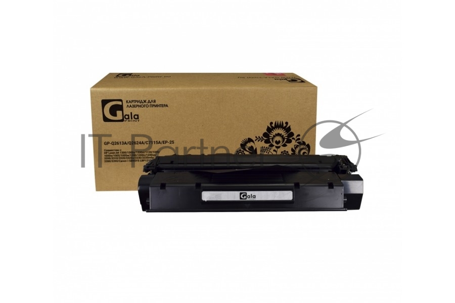 Картридж лазерный GalaPrint GP-Q2613A/Q2624A/C7115A черный (2500 стр) для HP LJ 1000/1005/1200/1300/1150/1150n/1300/1300n/1300xi/3300/3310/3320/3330/3380 Canon LBP-1210