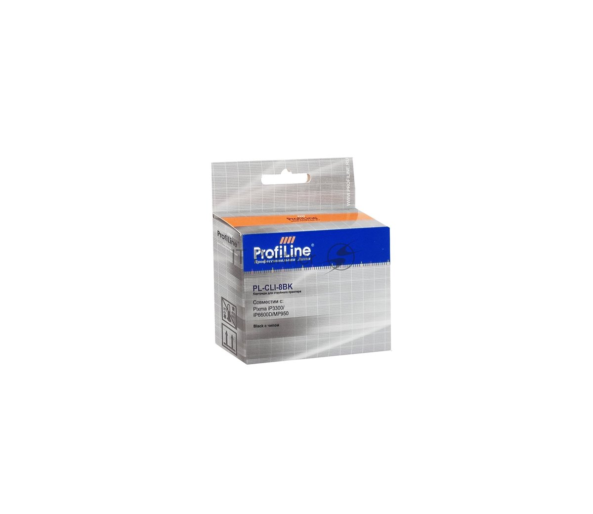 Картридж струйный ProfiLine PL-CLI-8BK для принтеров Canon Pixma iP6600D/MP950 с чипом Black водн