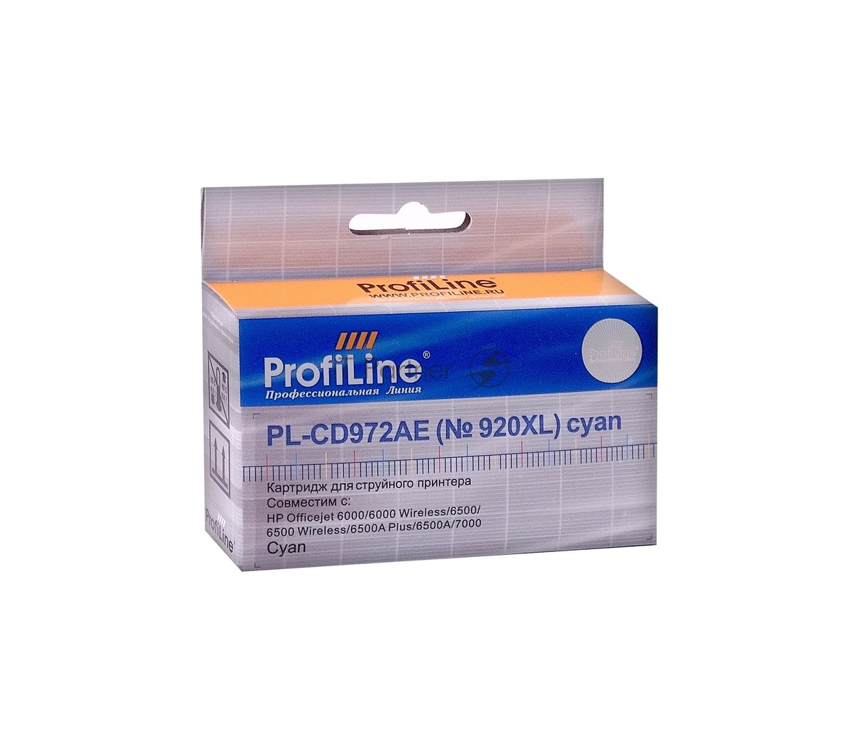 Картридж струйный ProfiLine PL-CD972AE №920XL для принтеров HP officejet 6000/6500/7000 Cyan водн