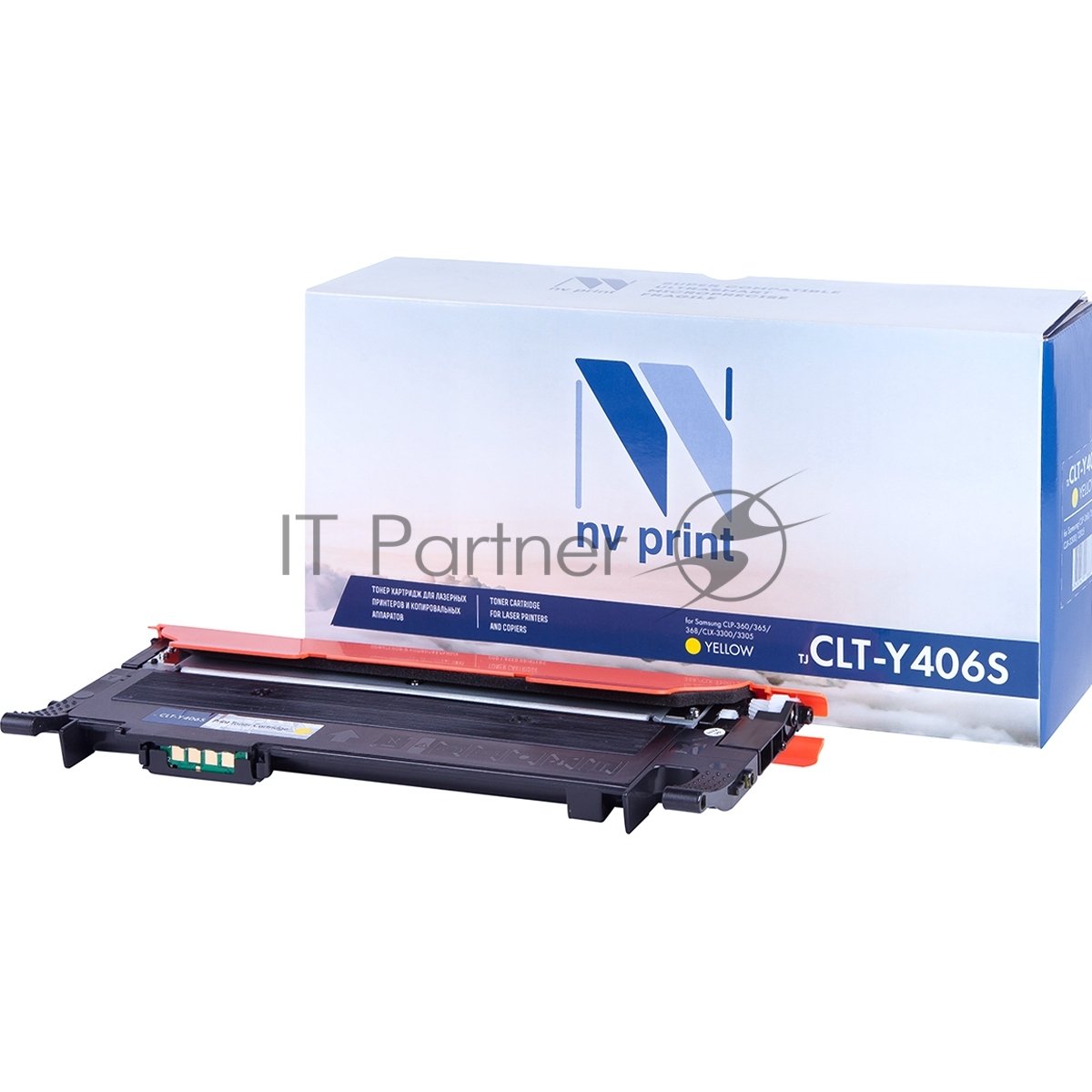 Картридж лазерный NVPrint совместимый Samsung CLT-Y406S Yellow для CLP-360/365/368/CLX-3300/3305 (1000k)