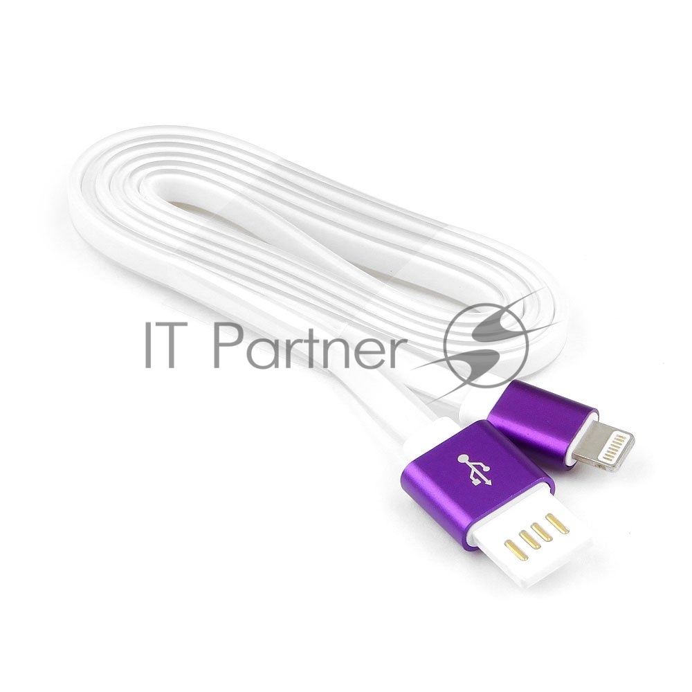 Gembird Кабель USB 2.0 Cablexpert CC-ApUSBp1m, AM/Lightning 8P, 1м, силиконовый шнур, разъемы фиолетовый металлик, пакет