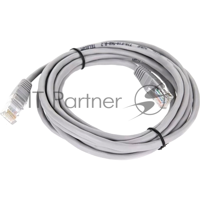 Патч-корд 3м "Telecom" UTP кат.5еRJ45,литой, серый, NA102--3M