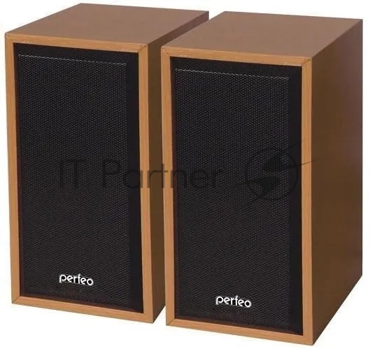 Акустическая система PERFEO "Cabinet" 2.0, мощность 2х3 Вт (RMS), бук дерево, USB (PF-84-WD)